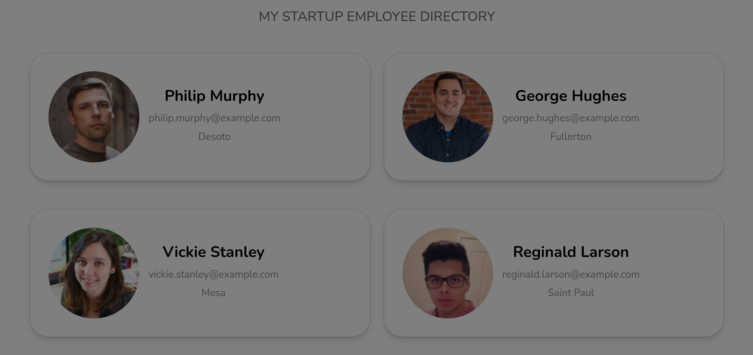 Image of the website called Employee-Directory