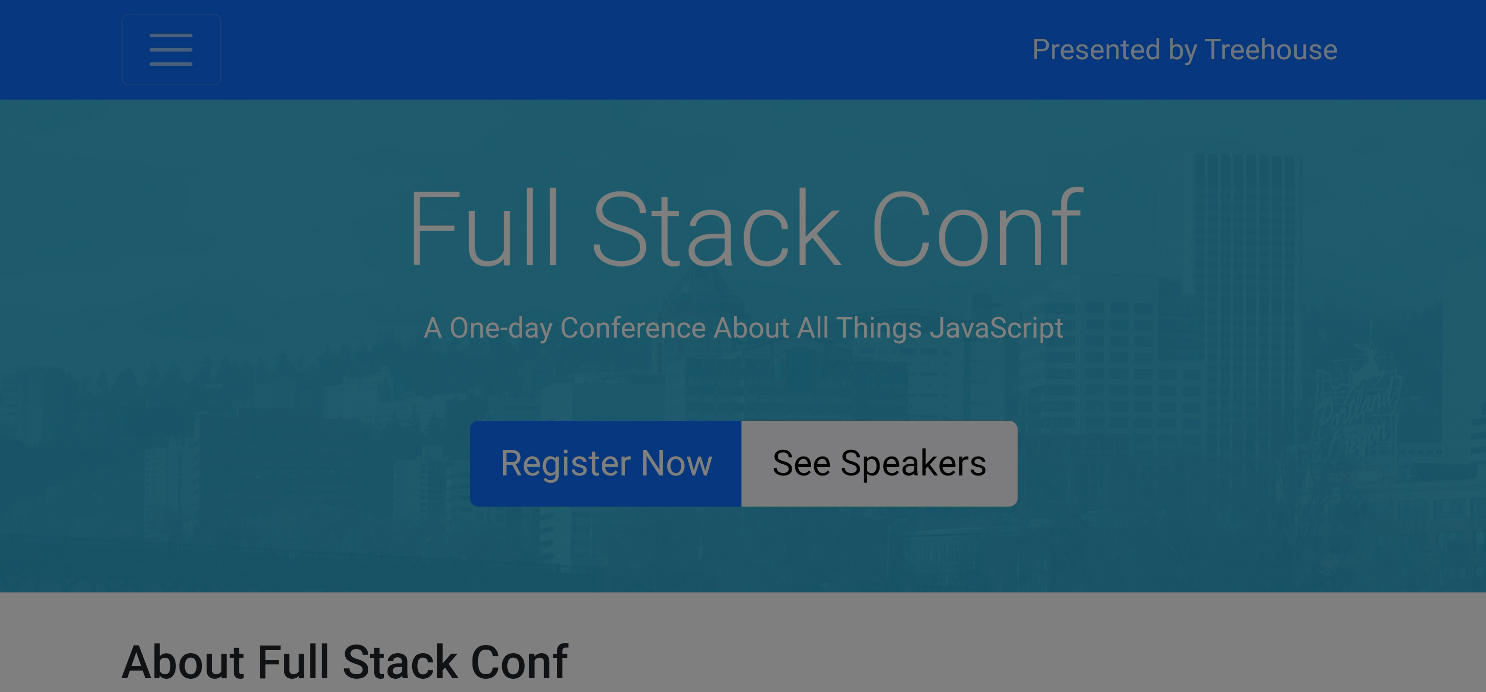 Image of the website called Full stark conference